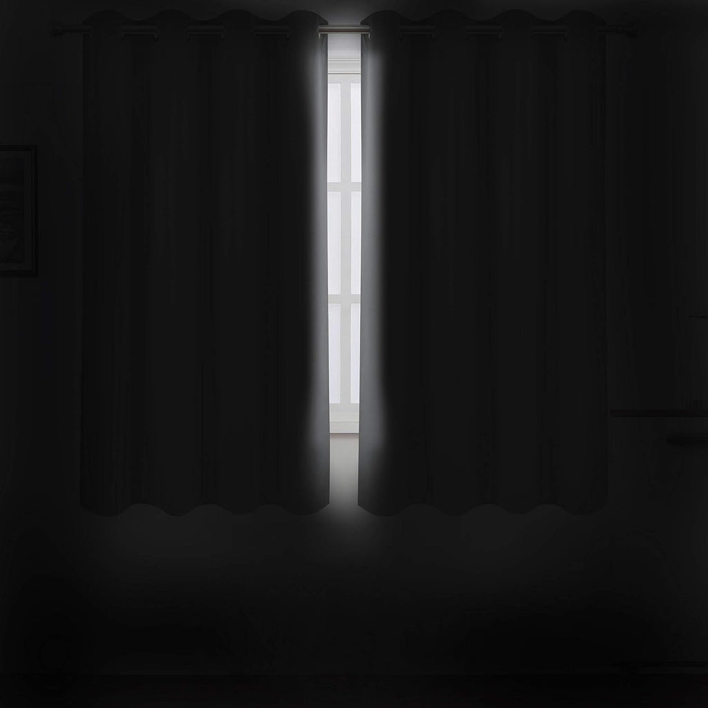 Lemomo Grey Blackout Curtains/52 x 72 Inch/Set of 2 Panels Thermal Insulated Room Darkening Curtains for Bedroom 72 Inch Grey