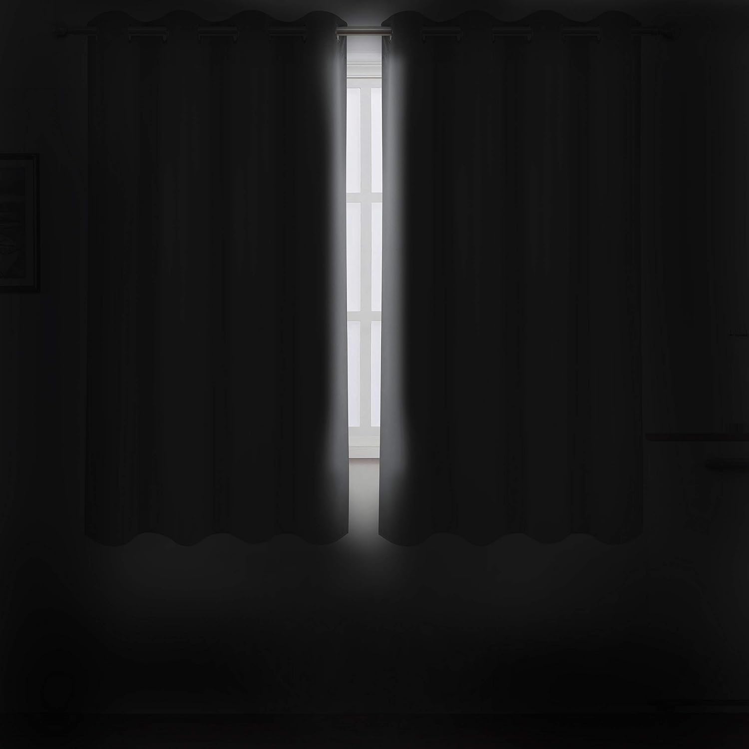 Lemomo Grey Blackout Curtains/52 x 72 Inch/Set of 2 Panels Thermal Insulated Room Darkening Curtains for Bedroom 72 Inch Grey