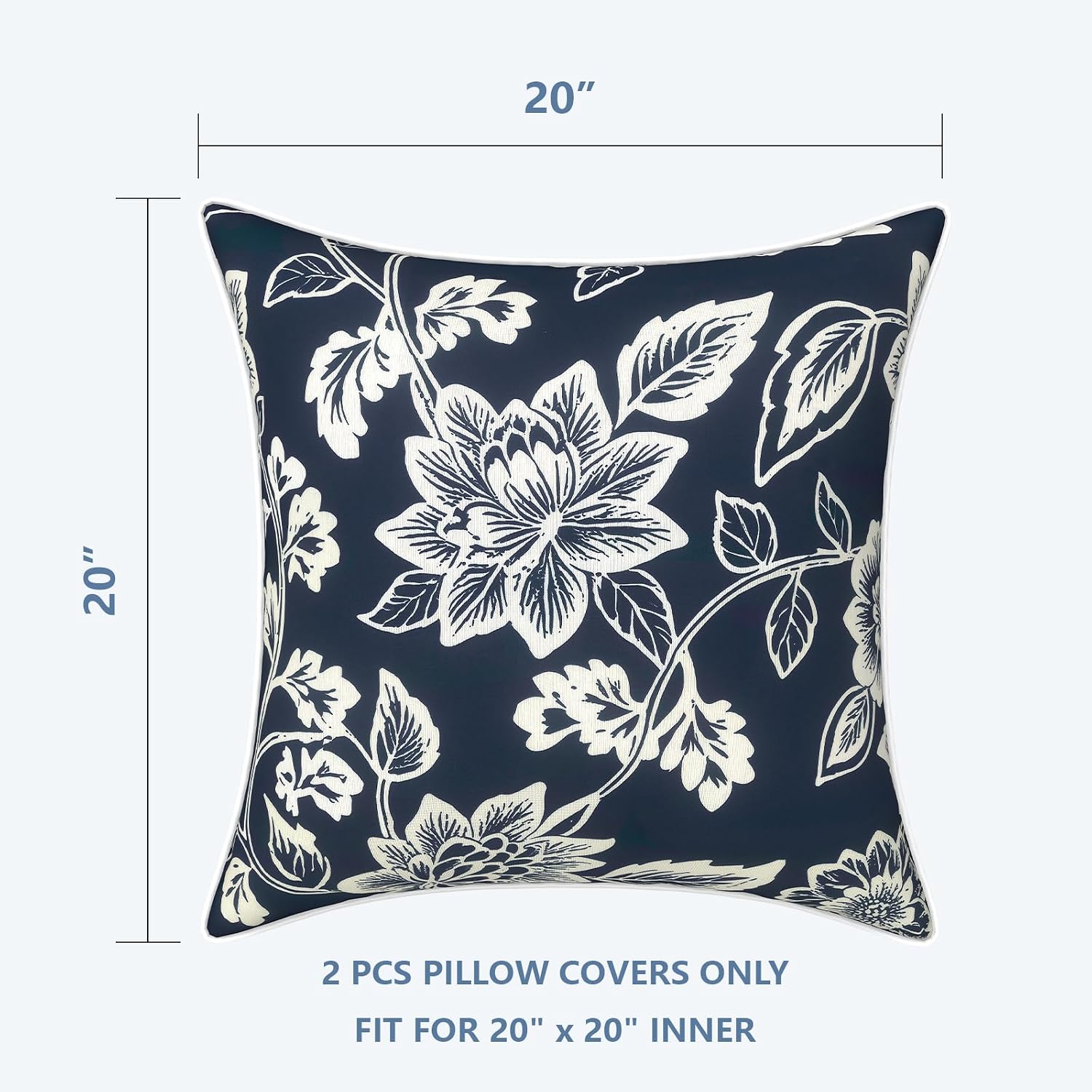 LVTXIII Set of 2 Patio Throw Pillows Covers Waterproof 20x20 Fade Resistant Outdoor Throw Pillow Case, Fluffy Decorative Garden Toss…