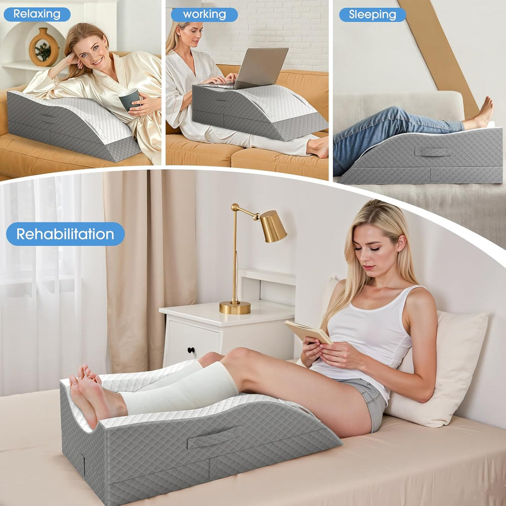 TranquilRelax TranquilRelax Elevation Pillows for Leg After Surgery, Memory Foam Adjustable Wedge Pillow for Injury or Rest, Ankle P…