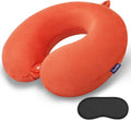 Gosider Orange Memory Foam Velvet Travel Neck Pillow for Airplane Car Train 3.94inch