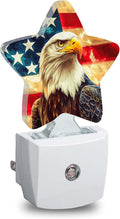Eagle American Flag Plug in Star Night Light, Night Light with Sensor for Kids Nursery Bedroom, Decorative Soft Glow Lamp for Hallway…