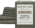 KARISSA MAE 6 Piece Pure Viscose from Bamboo Cal King Size Sheet Set | 100% FSC Certified | Luxuriously Soft | Cooling | 18" Deep Pocket…
