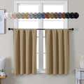 Simplebrand Ava Taupe Short 36 Inches Blackout Curtain 2 Panels Set, Half Window Rod Pocket Privacy Curtain Tiers for Kitchen, Curtains Bla…