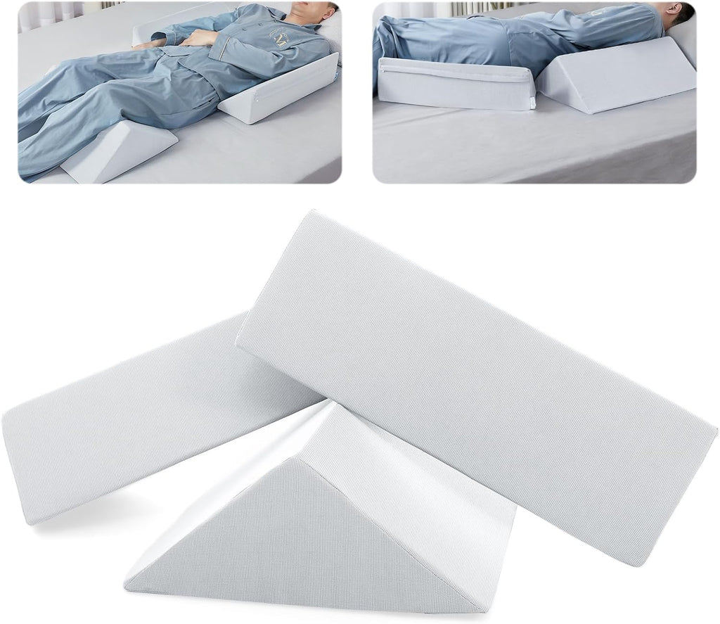 Fanwer Positioning Wedge Pillow for Side Sleeping (3 in 1), 40 Degree Triangle Bed Wedges & Body Positioners for Back Pain, Preventing Beds…