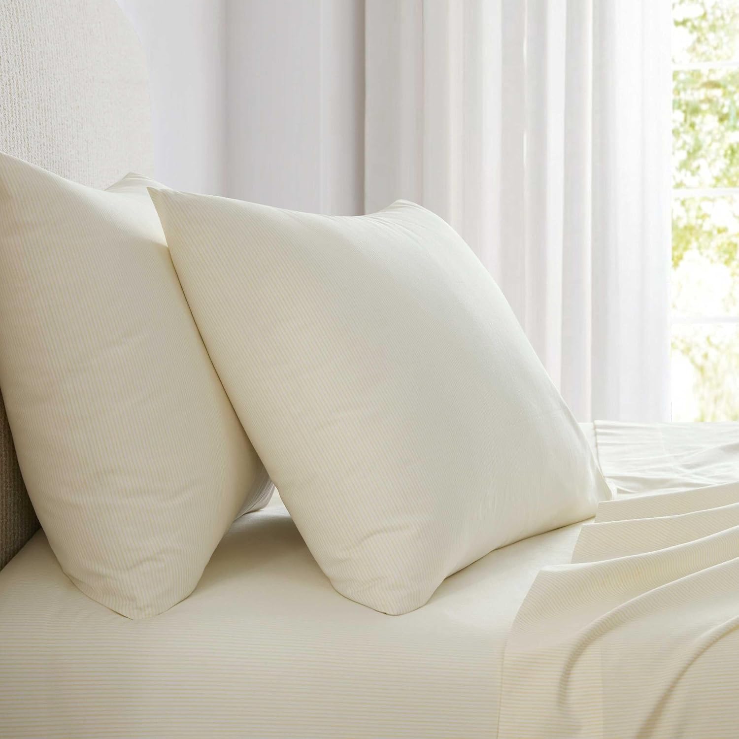 MarthaStewart Martha Stewart - Full Size Sheets Set, Crisp & Tailored Cooling Sheets with a Naturally Smooth Cotton Percale Lightweight Fee…