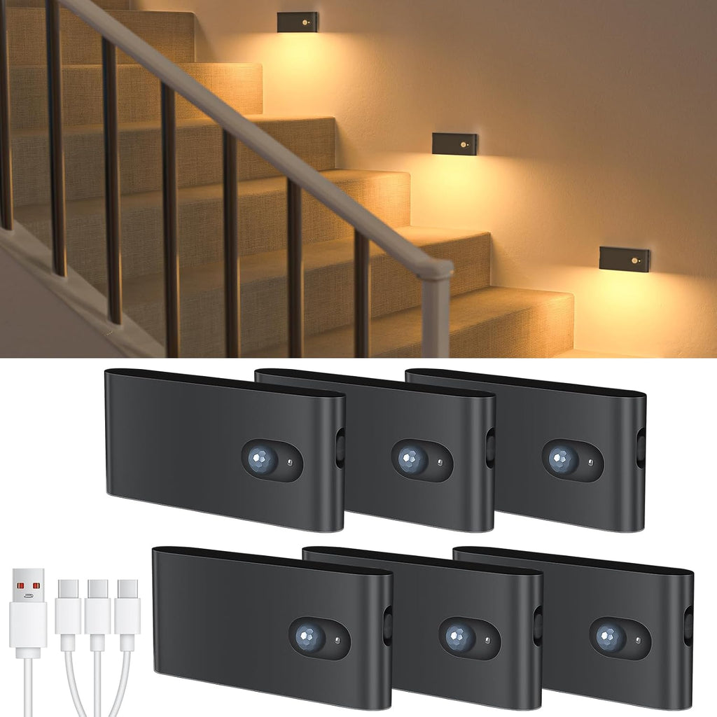 Willed Rechargeable Night Light, Wireless Stair Lights Indoor, Warm White Motion Sensor Light Indoor, Stick-Anywhere, Battery Powered Night…