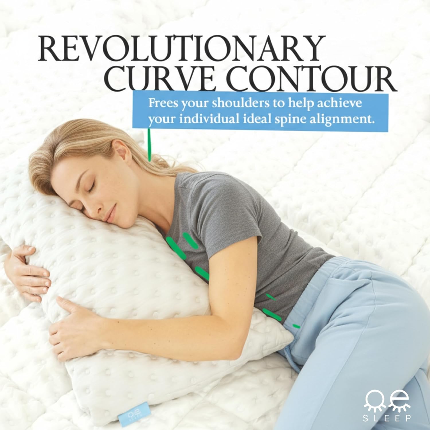 Zoey Sleep Bed Pillow for Side and Back Sleepers – Curved Cooling Pillow for Neck and Shoulder – Adjustable Memory Foam Pillow with…