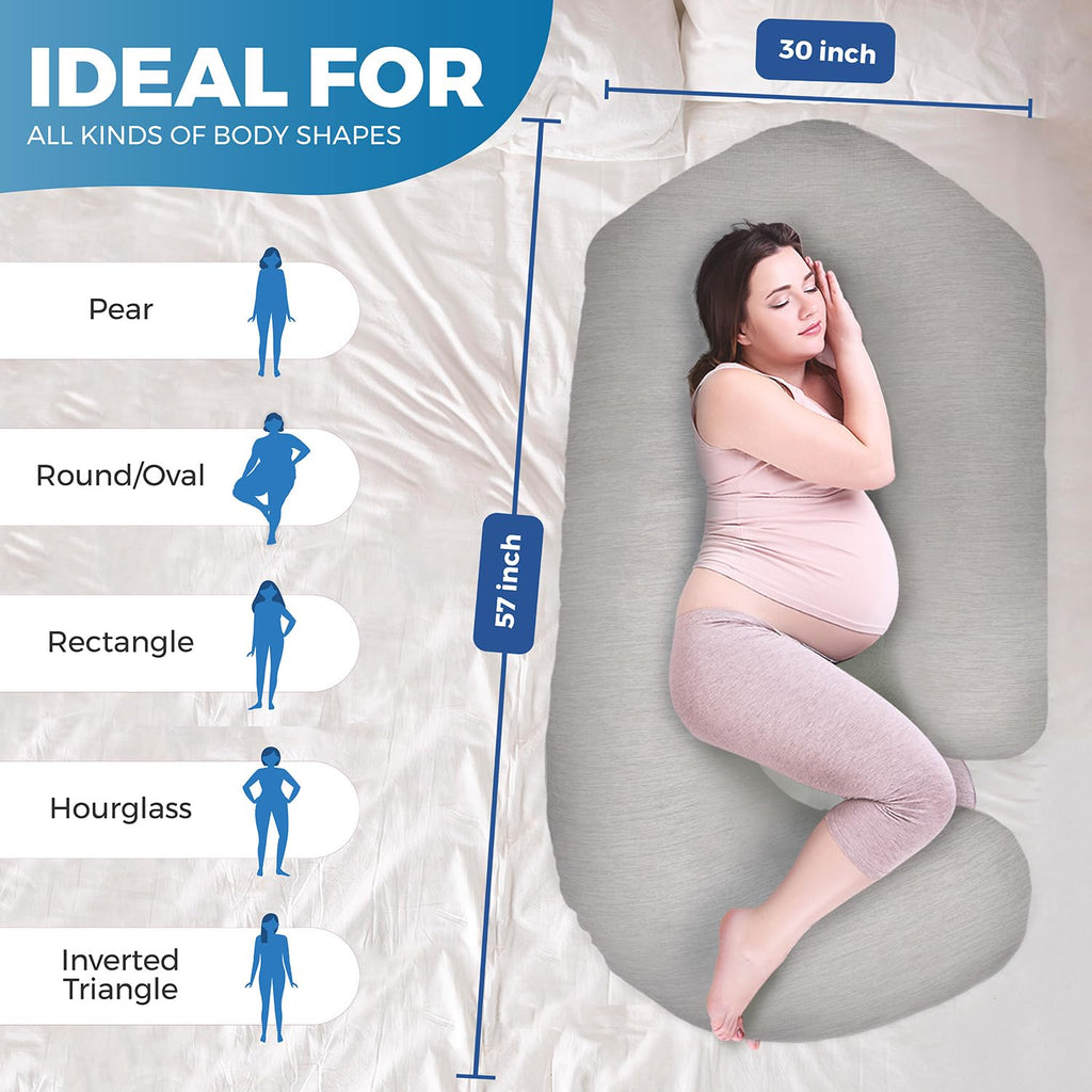 Pillani Cooling Pregnancy Pillows for Sleeping – 57-Inch Maternity Pillow for Pregnant Women with Breathable, Removable Washable Cover – Su…