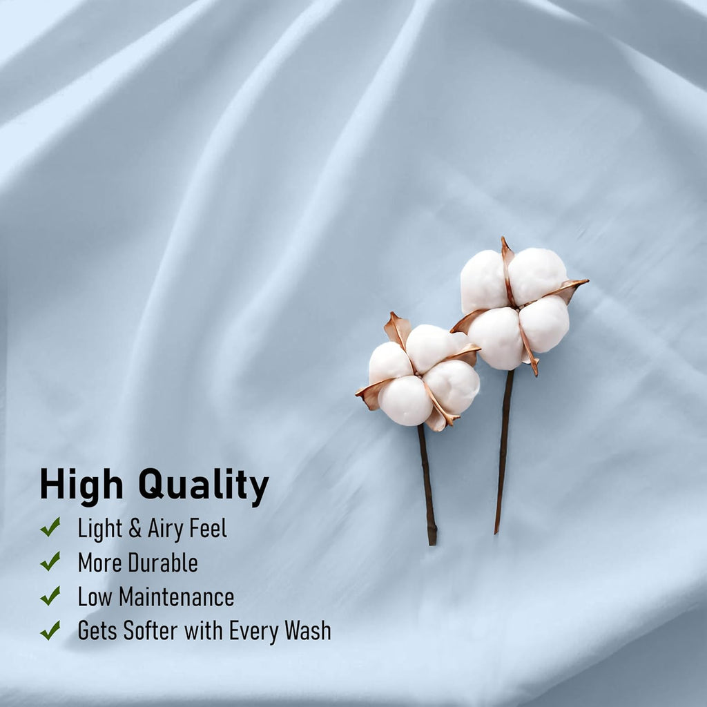 Ruvanti 100% Cotton Percale Sheets California King Size – Crisp Cooling Bed Sheets for Hot Sleepers, Deep Pocket 14”, Soft Breathable & Dur…