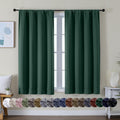 Simplebrand Ava Ever Green Short Blackout Curtains for Bedroom 45 Inches Long 2 Panels Set, Solid Thermal Insulated, Energy Saving Window T…