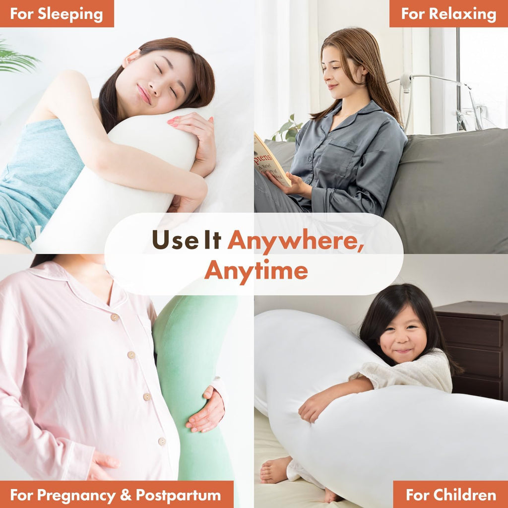 LUNOA High-Class Body Pillow - Made in Japan - 60"x20" (150x50cm) - Perfect Balance of Resilience & Firmness - Washable Inner Pillow…