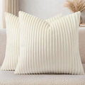 SimmoreHomeDecor Simmore Decorative Throw Pillow Covers 20x20 Set of 2, Soft Natural Plush Flannel Double-Sided Fluffy Couch Pillow Covers…