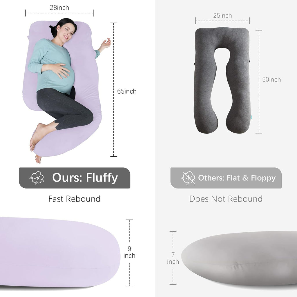 Moonpark MOON PARK Pregnancy Pillows for Sleeping - U Shaped Full Body Maternity Pillow with Removable Cover - Support for Back, Legs, Bell…