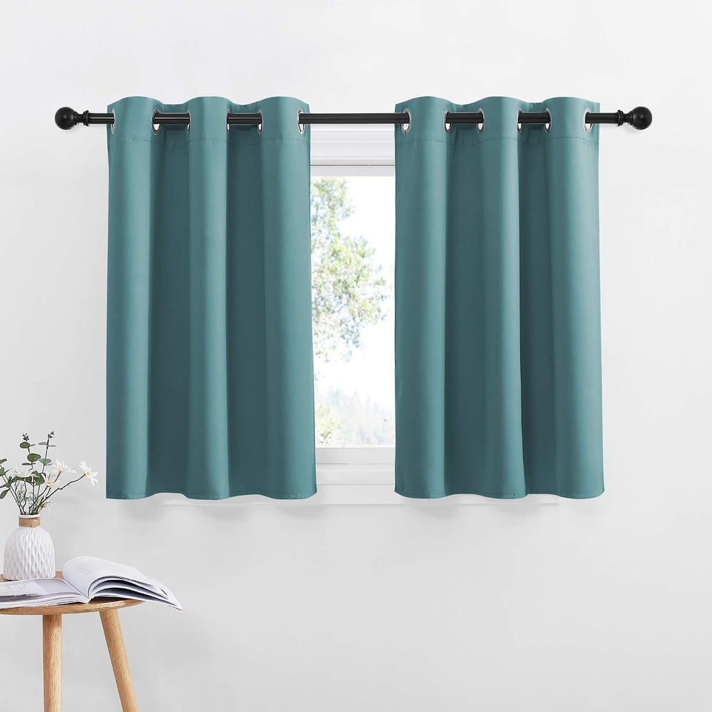 NICETOWN Blackout Curtains - Elegant Home Grommet Design Small Window Curtain Panels for Kitchen/Bathroom/Half Window Christmas Decor…