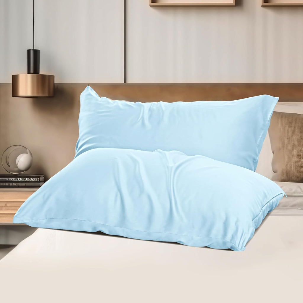 ShunjieHome 4 Pack Bamboo Viscose Pillow Protectors Toddler Size, 400 Thread Count Cooling Zippered Pillowcases for Hot Sleepers & Night Sw…