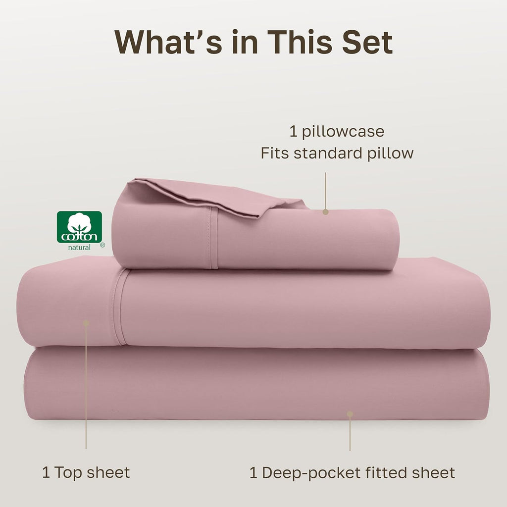 CaliforniaDesignDen California Design Den Soft 100% Cotton Sheets Twin XL Size Set, 400 Thread Count Good Housekeeping Award Winner, Smooth…