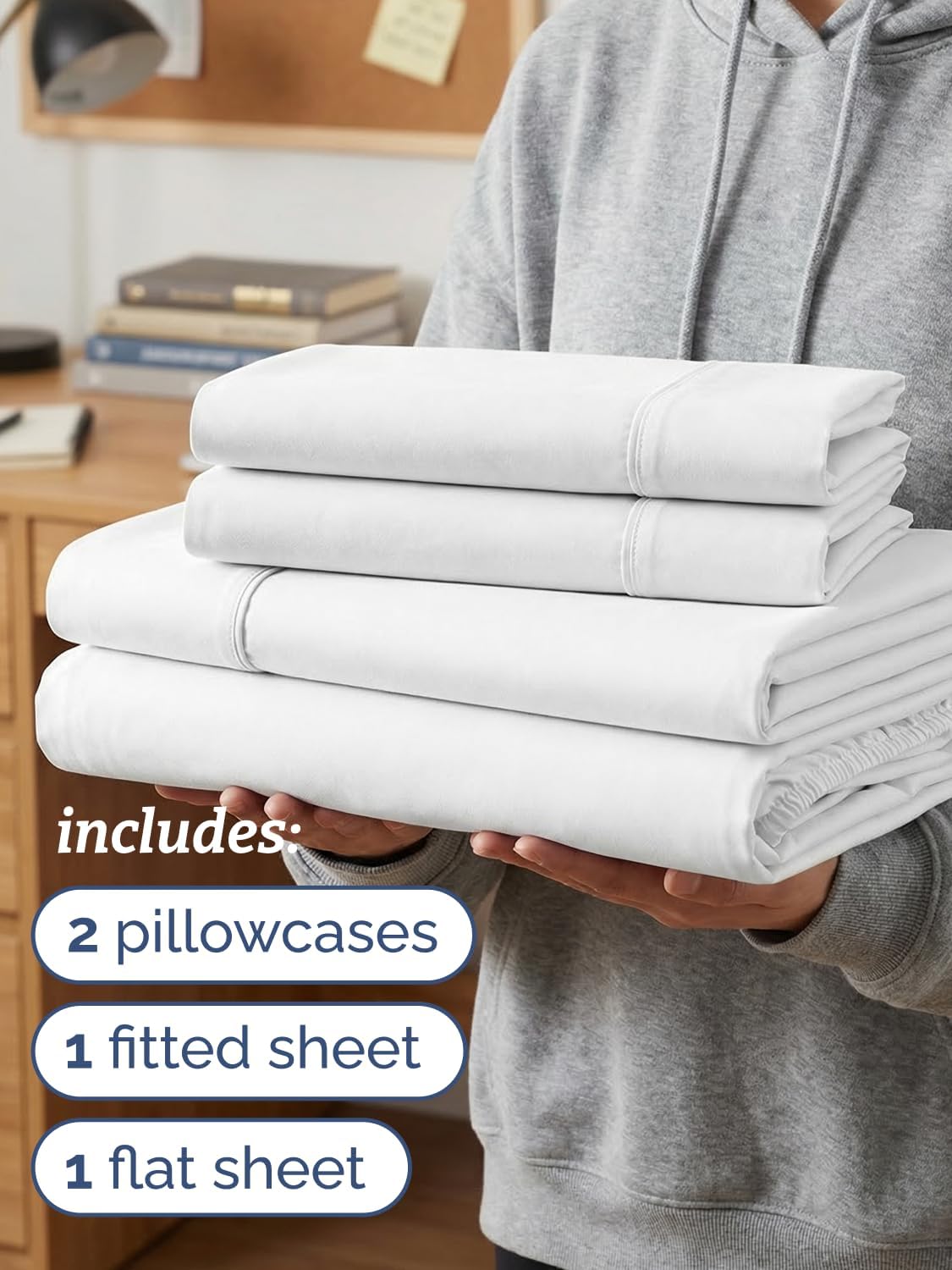 Twin XL 4 Piece Sheet Set - Comfy, Breathable & Cooling - Hotel Luxury Bedding for Women, Men, Kids, Teens and Children - 1 Flat & 1…