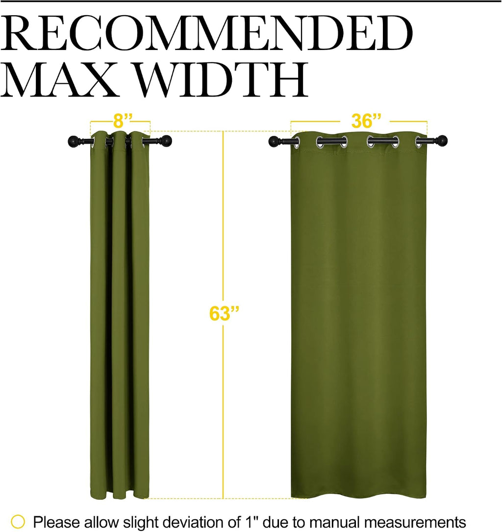 NICETOWN Christmas Window Decoration Thermal Insulated Solid Grommet Blackout Curtains/Drapes for Living Room (1 Pair, 42 by 63 inches…