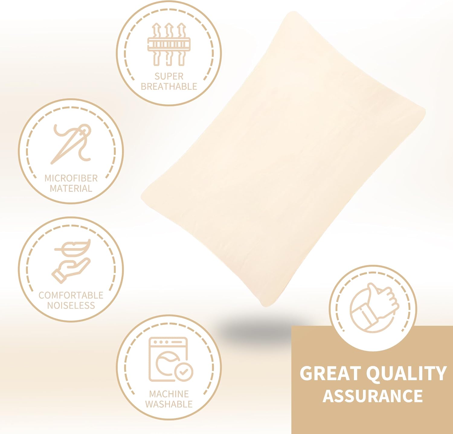 SafeandSound Safe and Sound Zipper Waterproof Pillow Protector, Standard Size Breathable Soft Pillow Cover Case, Zippered Hotel Quality Pil…