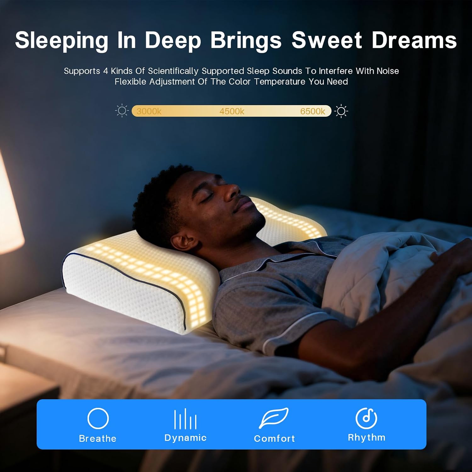 Hopihe Sunrise Pillow, Sound Machine for Sleep with Bluetooth Speaker & Sunset Simulation, Smart Pillow with Wake Up Light, Sunset Lamp, Wh…