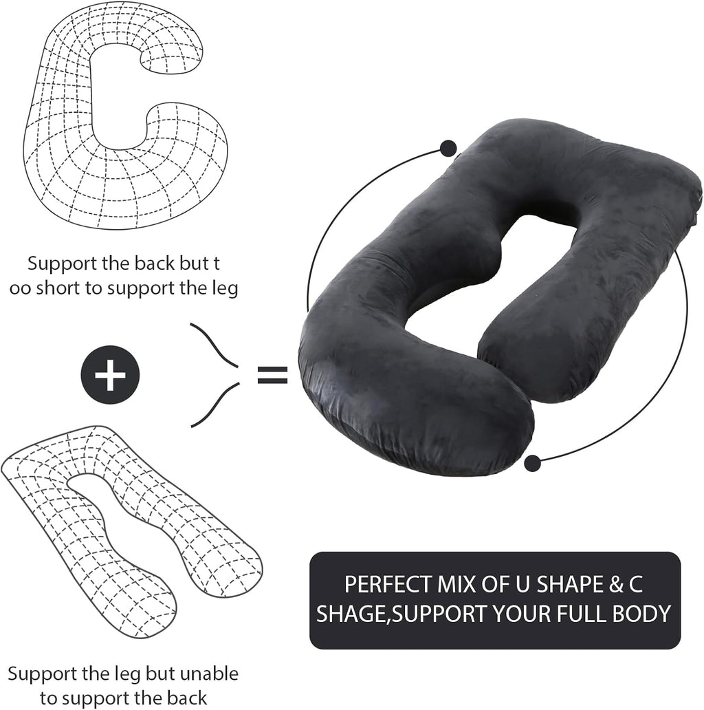 Battop Pregnancy Pillows for Sleeping, Full Body Maternity Pillow for Side Sleeping, Support for Back, Legs, Belly, HIPS, 57 Inch Pregnancy…