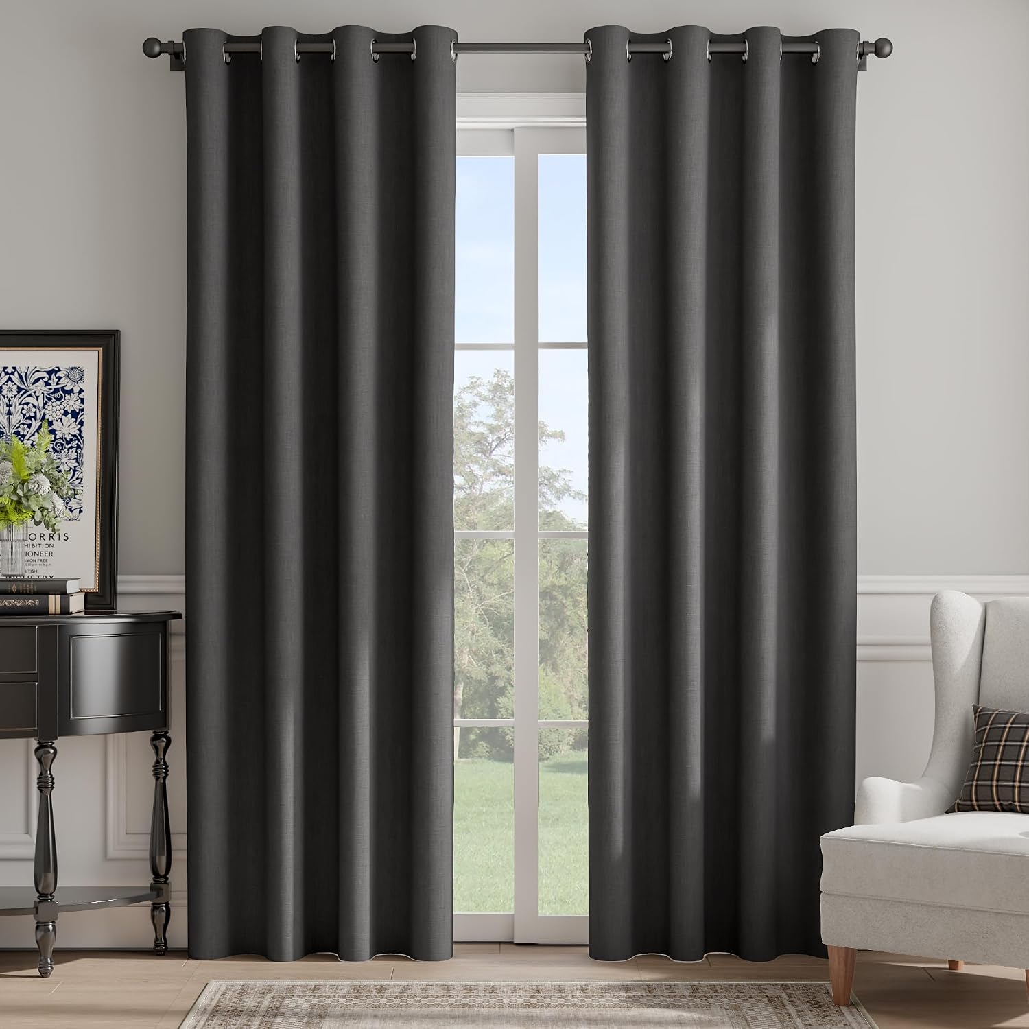 Nicetown Room Darkening Draperies Curtains Panels, 2 Panels Grey W52 x L84 Grey