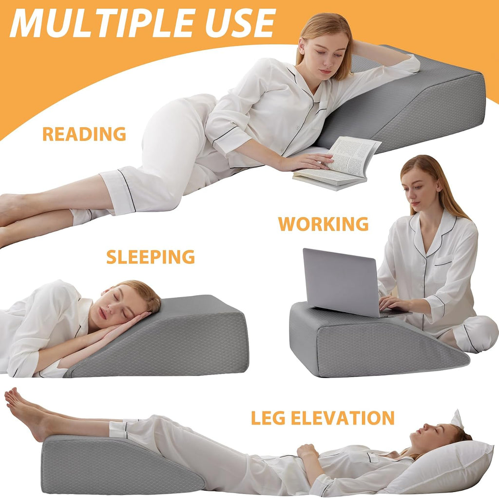 Bedluxe Leg Elevation Pillows, Leg Pillows for Sleeping, Cooling Gel Memory Foam Top, Wedge Pillow for Legs, Leg Wedges for Circulation…