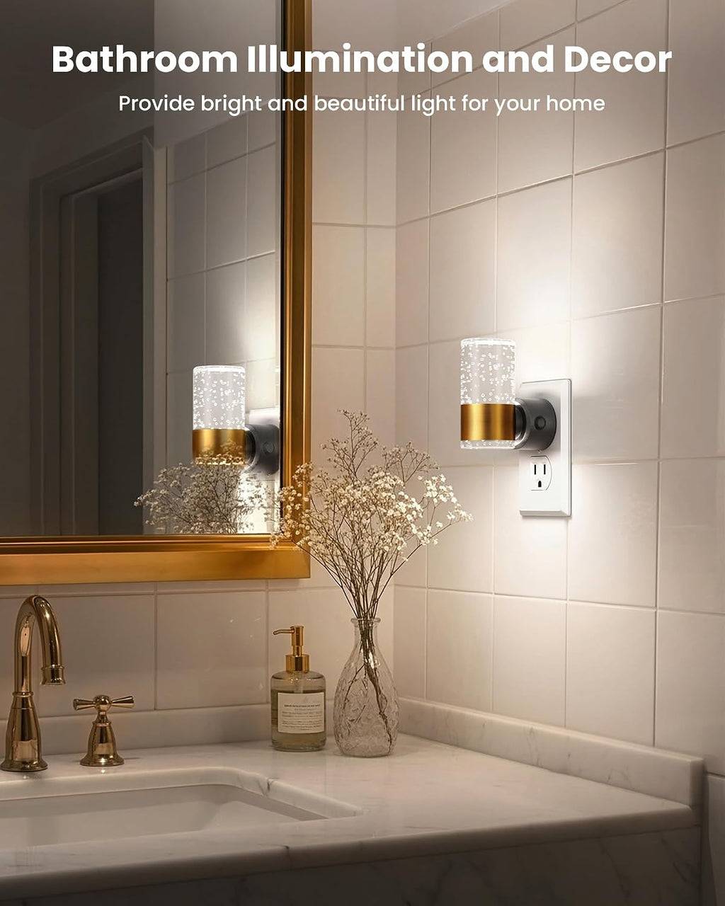 VOLISUN LED Night Lights Plug into Wall, Dimmable Night Light 3 CCT & 5 Brightness Levels, Acrylic Bubble Nightlight with Dusk to Dawn…