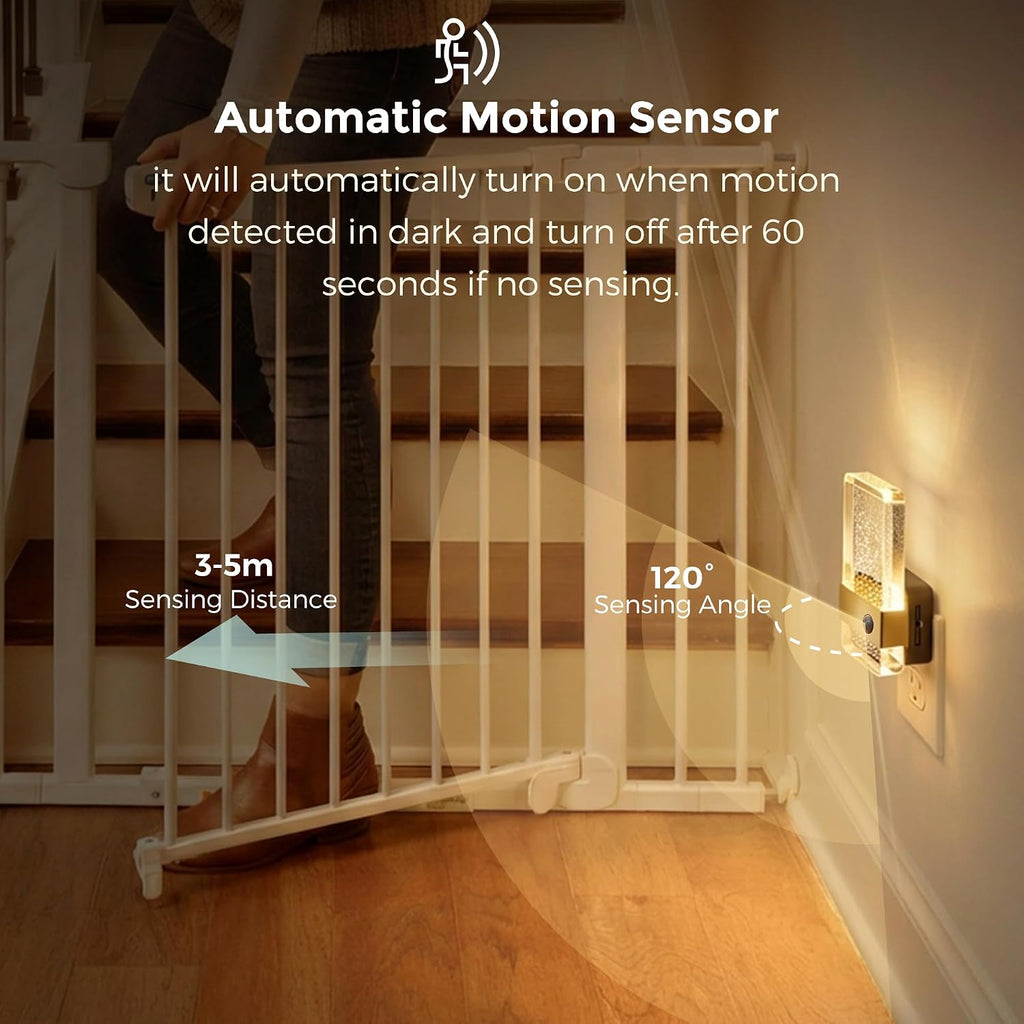 L LOHAS LED Motion Sensor Night Light, 2 Pack Night Lights Plug Into Wall Motion Activated and Dusk to Dawn Sensor, 0-100LM Dimmable…