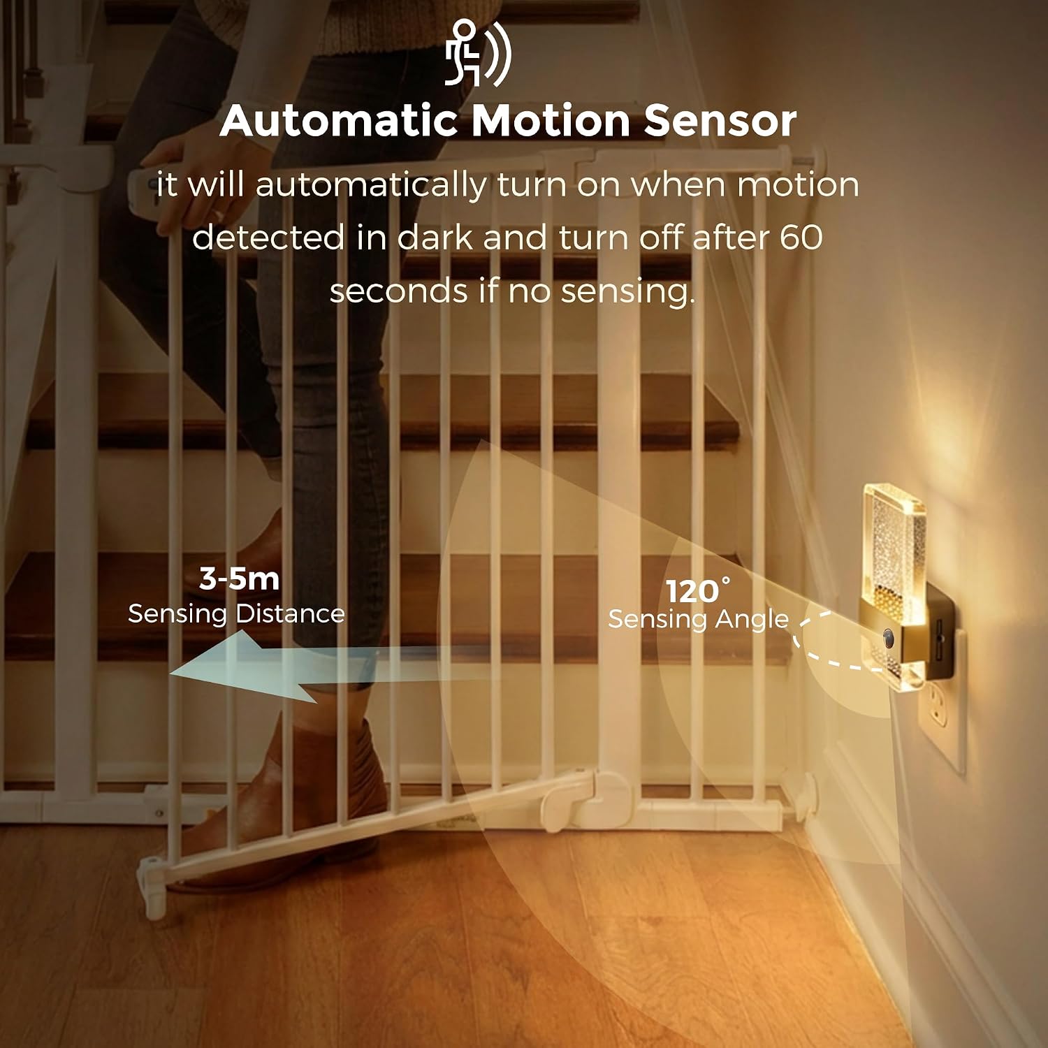 L LOHAS LED Motion Sensor Night Light, 2 Pack Night Lights Plug Into Wall Motion Activated and Dusk to Dawn Sensor, 0-100LM Dimmable…