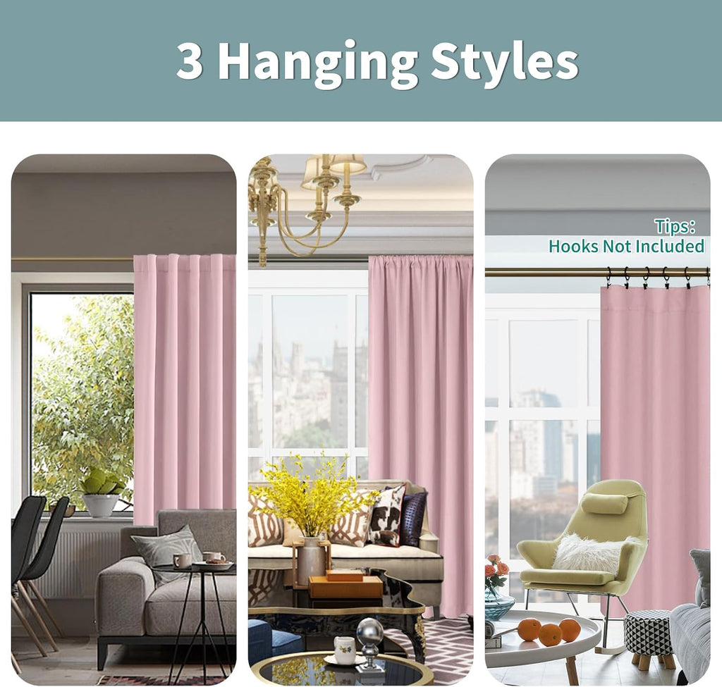 BGment 100% Blackout Curtains 40 Inch Length for Cafe, Rod Pocket and Back Tab Double Layer Thermal Insulated Full Room Darkening Bedroom…