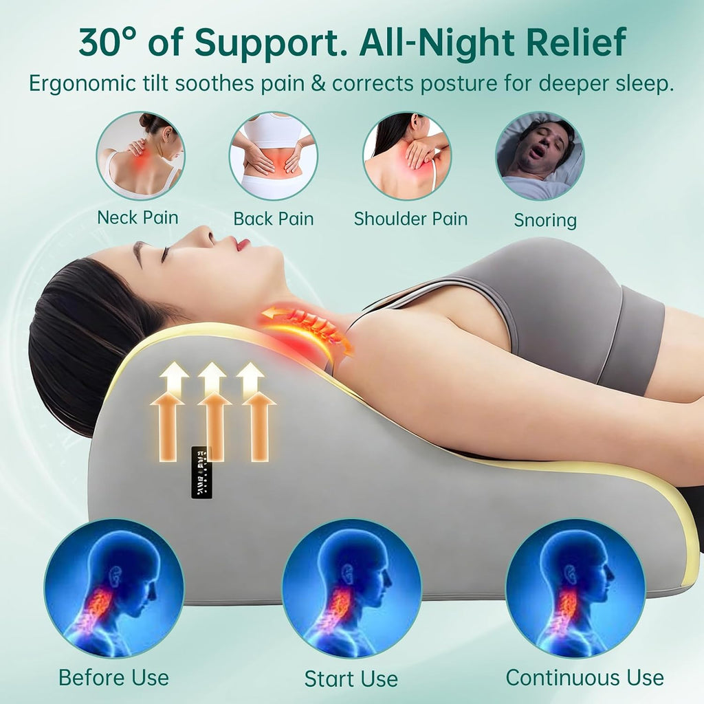 Memory Foam Wedge Pillow Intimacy Couples Pillow, Pregnant Ergonomic Contoured Position Pillow for Sleeping & Reading, Multi-Functional…