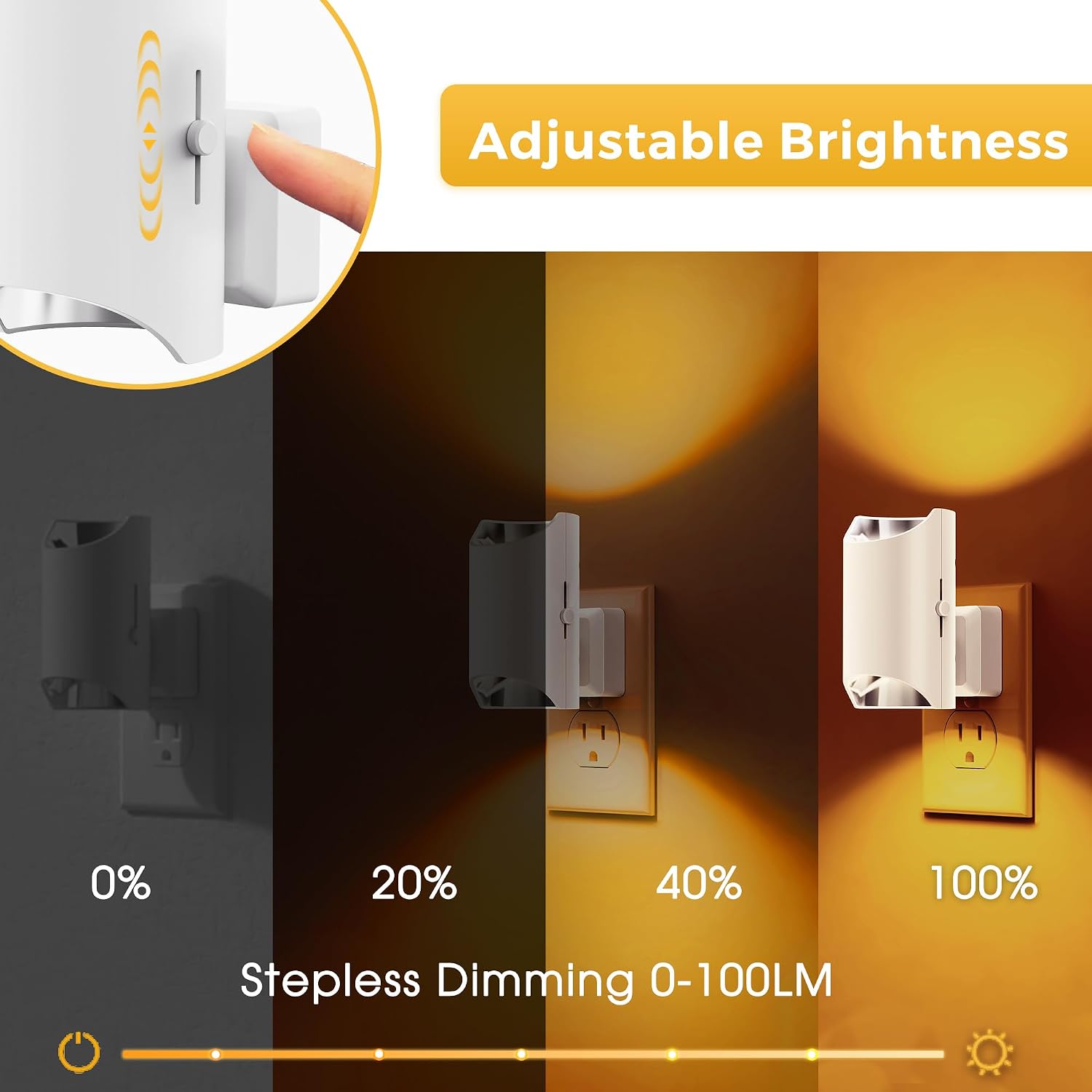 L LOHAS LED Night Lights Plug into Wall, Dimmable Night Light 0-100LM, Dusk to Dawn Sensor, Soft White 2000K, Plug in Nightlights for…