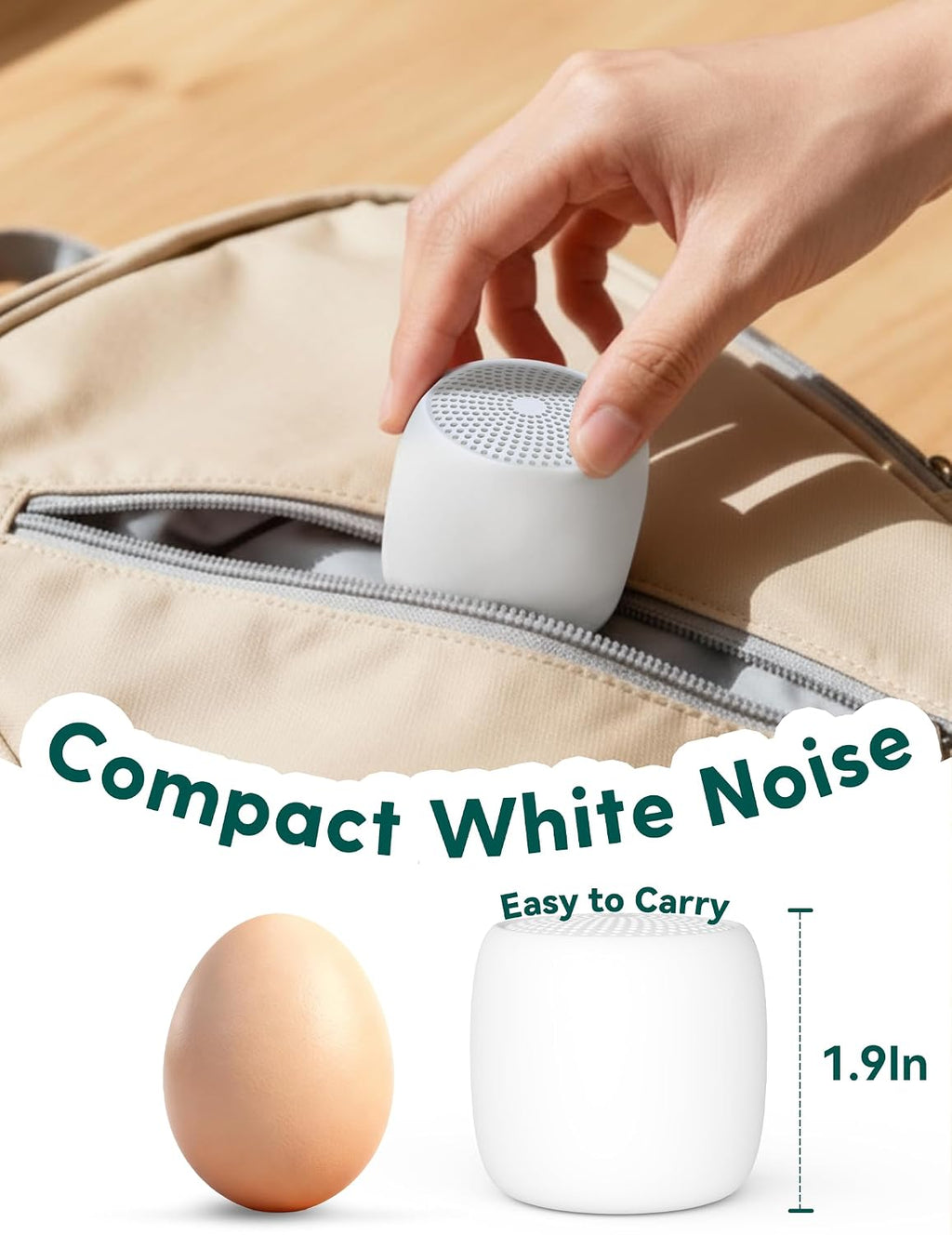 Babelio White Noise Sound Machine (Pocket Mini Pro) | 1000mAh Large Battery, 25 Non-looping Sounds for Adults, Kids & Babies, Timer, Memory…