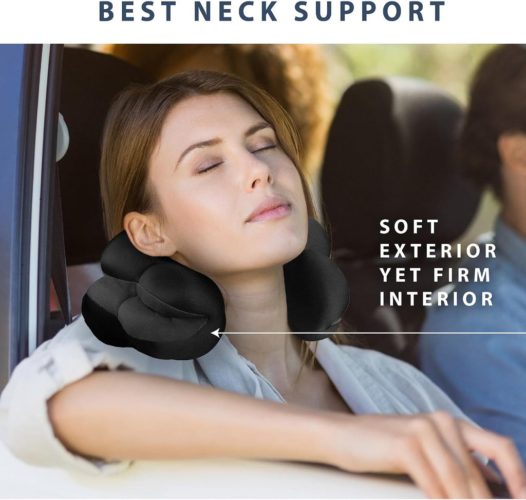 Total Pillow Airplane & Travel Pillow - Microbead Neck Pillow - Comfortable Pillow for Neck, Head, Back & Lumbar Support - Donut Pillow…