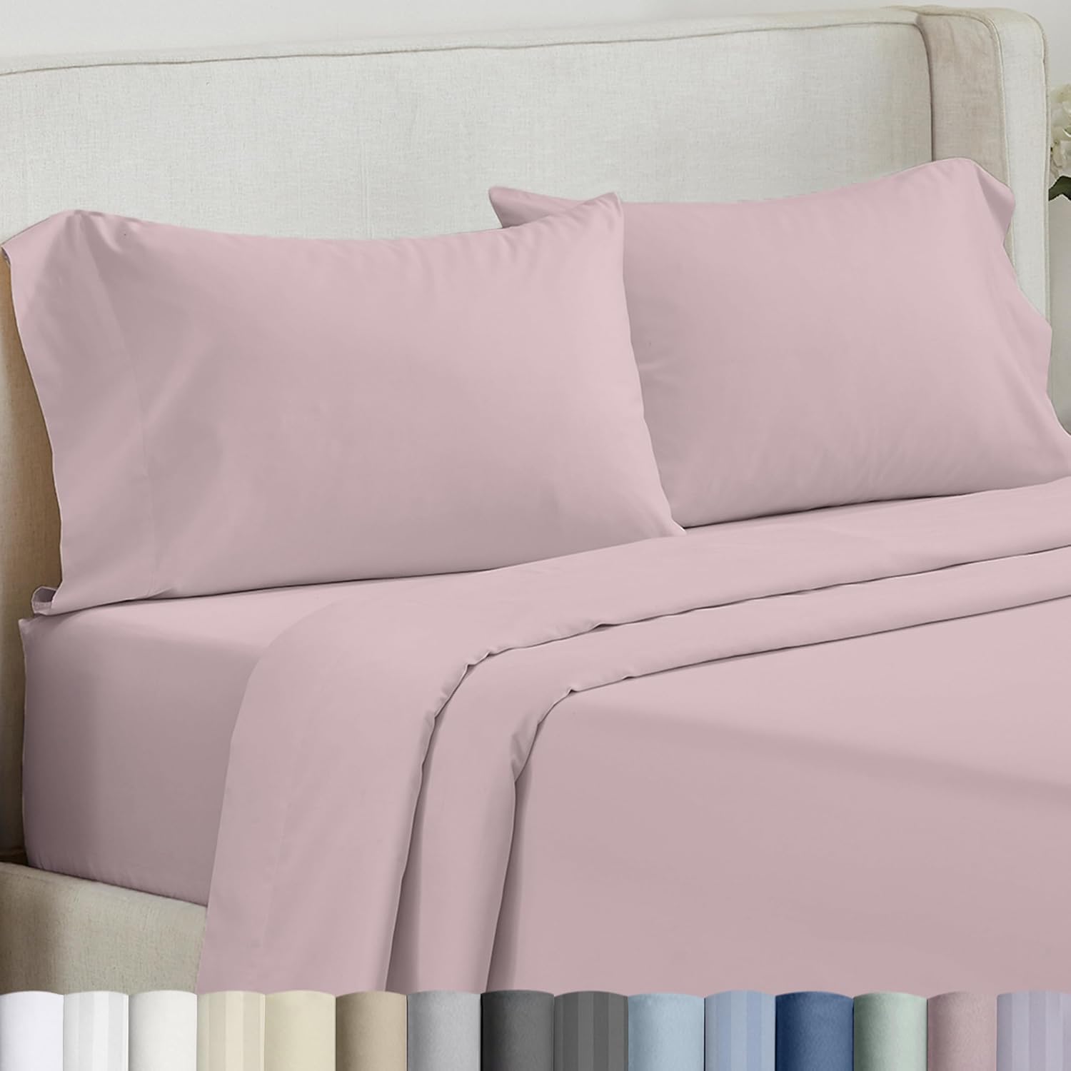 California Design Den King Size Pillow Cases Set of 2-500 Thread Count Sateen, Natural 100% Cotton Pillowcases King, Soft, Silky and…