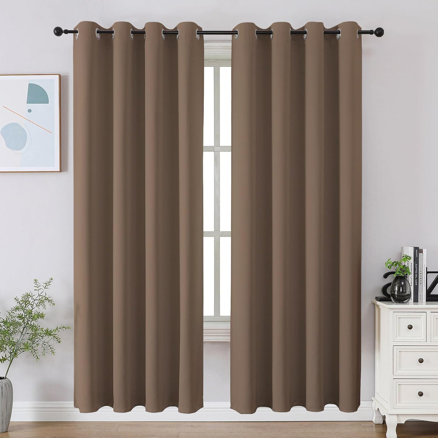 Cucraf Khaki Blackout Curtains 72 inch Length 2 Panels Set, Room Darkening Drapes for Living Room Bedroom, Thermal Insulated Light Blocking…