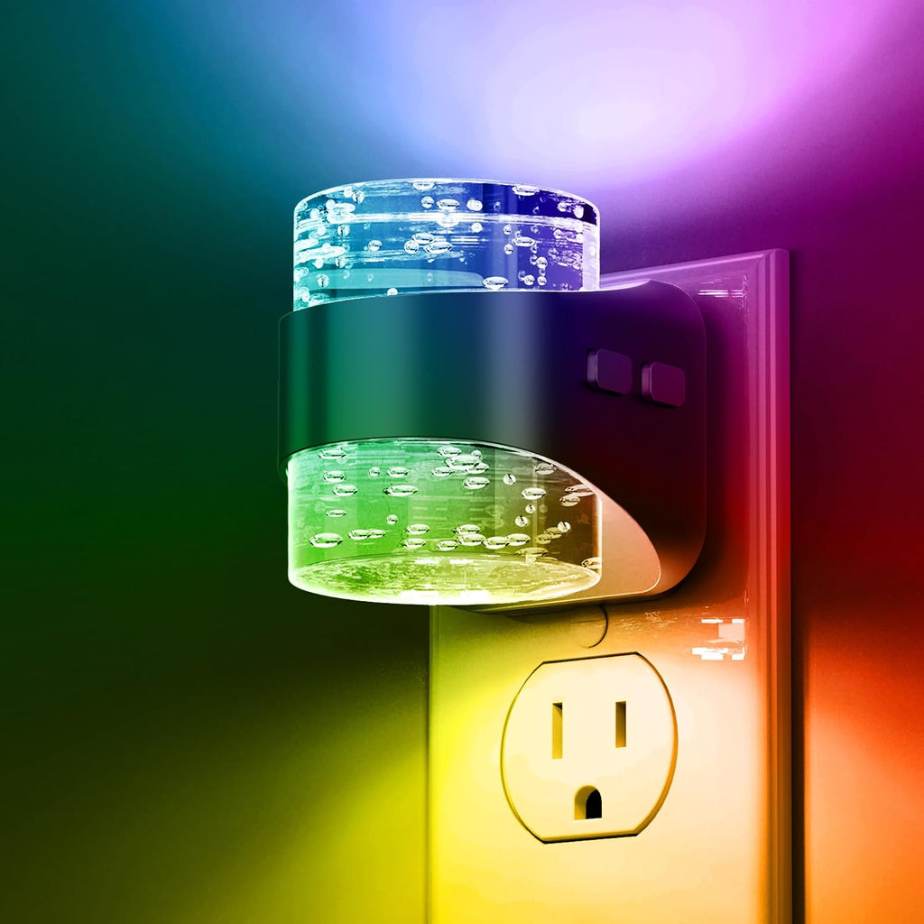 Llohasled L LOHAS LED Night Light, RGB Bubble Night Lights Plug into Wall, 10-Color Change Night Light, Dimmable Nightlights with Dusk to Da…