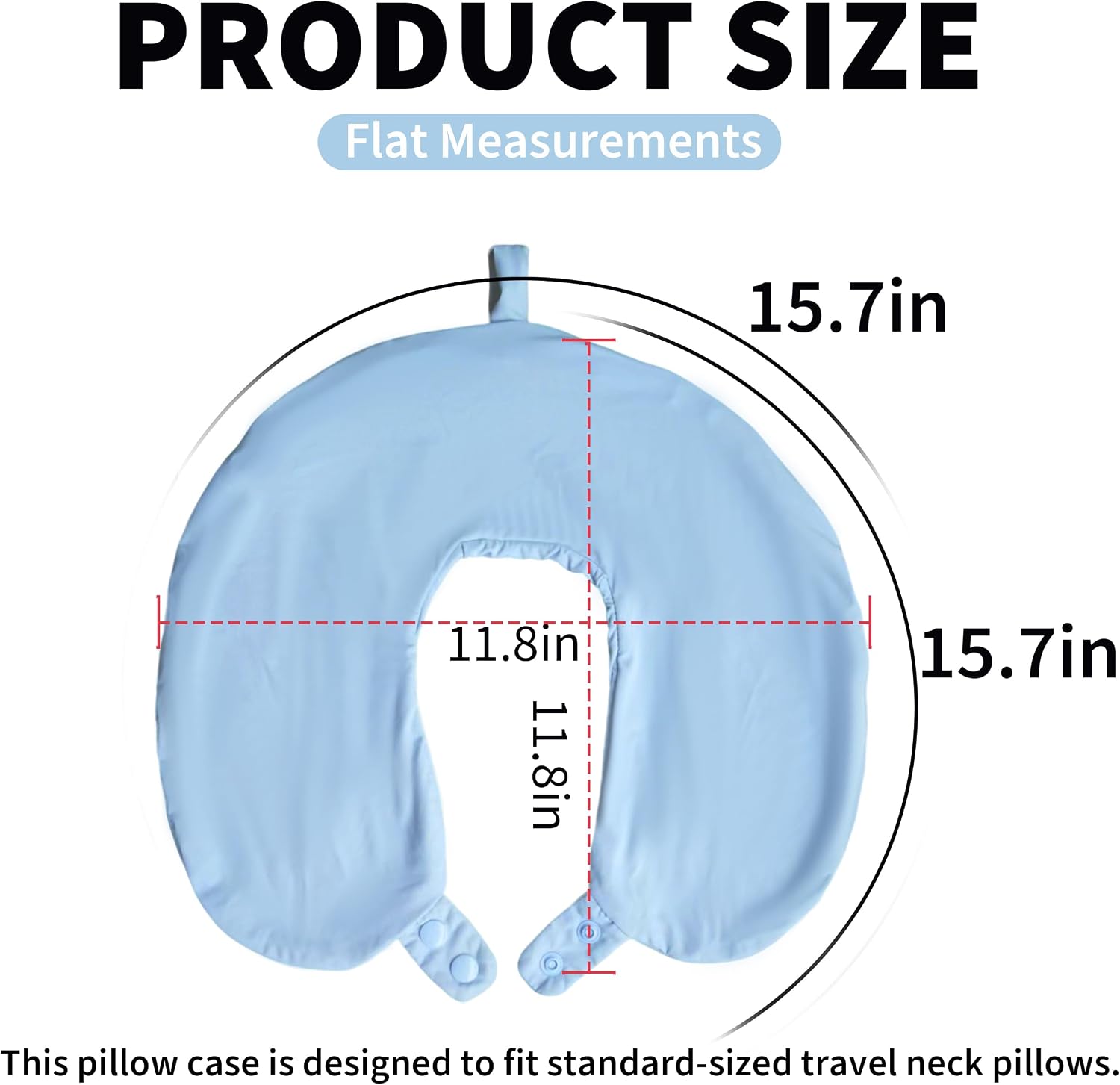 foiesfiuh Neck Pillow Cover – Cooling Ice Silk Travel Pillowcase with Double Snap, Soft, Washable & Lightweight, Fits U-Shaped Travel Pillo…
