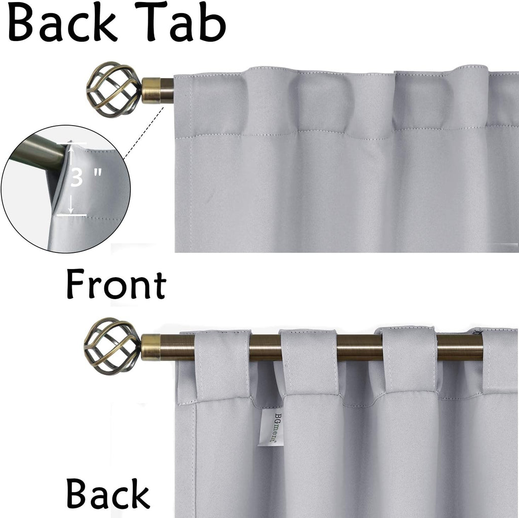 BGment Light Grey Cafe Curtains 36 Inch Length for Half Windows - 34 x 36 inch Curtains Rod Pocket and Back Tab Thermal Insulated Room Dark…