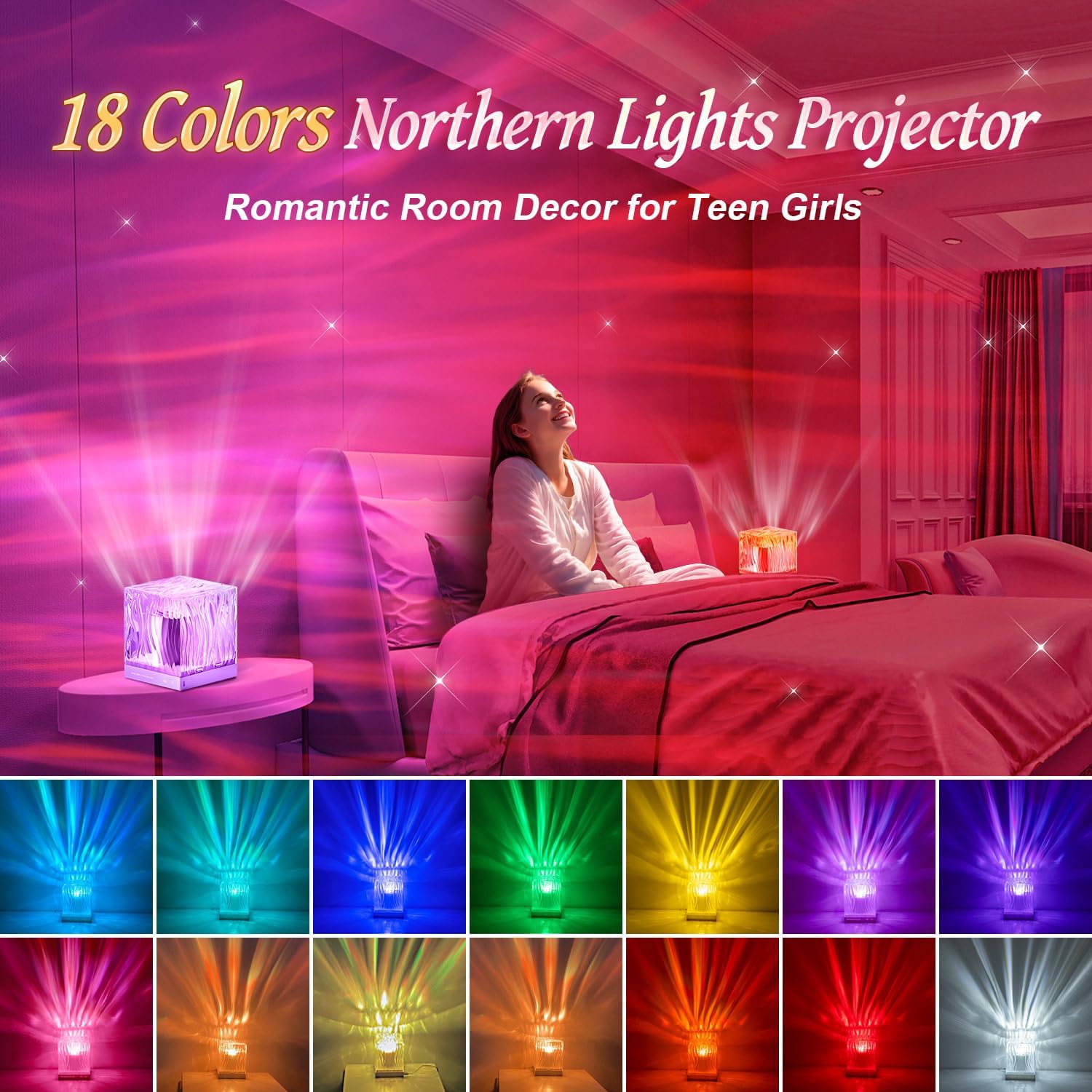 Teen Girl Gifts Trendy Stuff Northern Lights Projector, 18-Color Birthday Gifts for Teen Girls Graduation Gifts for Girls Lava Lamp…