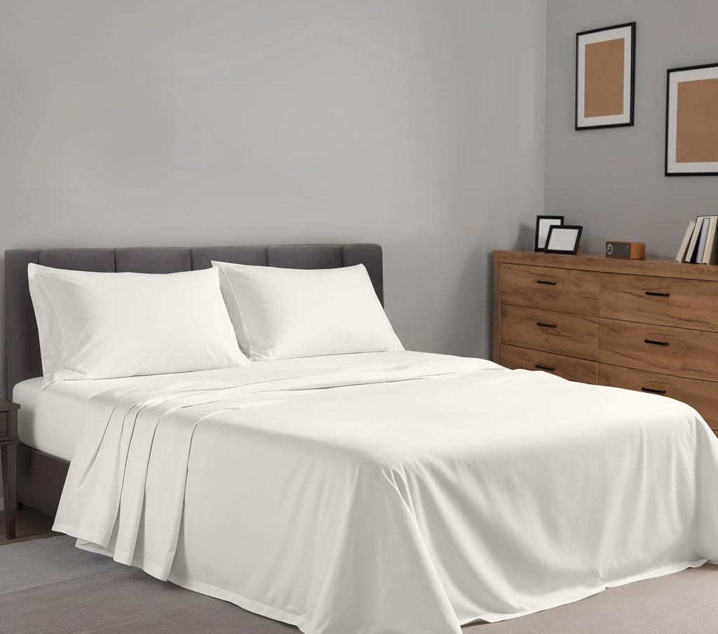 Ruvanti 100% Cotton Percale Sheets Twin XL Size – Crisp Cooling Bed Sheets for Hot Sleepers, Deep Pocket 16”, Soft Breathable & Durable Hot…