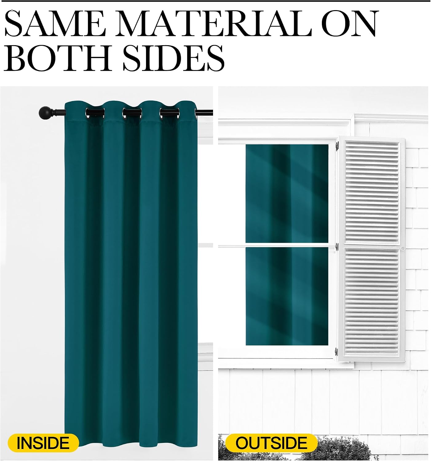 Nicetown Faux Silk Teal Curtains & Drapes for Bedroom, Grommet Top Thermal Insulated Room Darkening Energy Saving Privacy Drapes for Nurser…