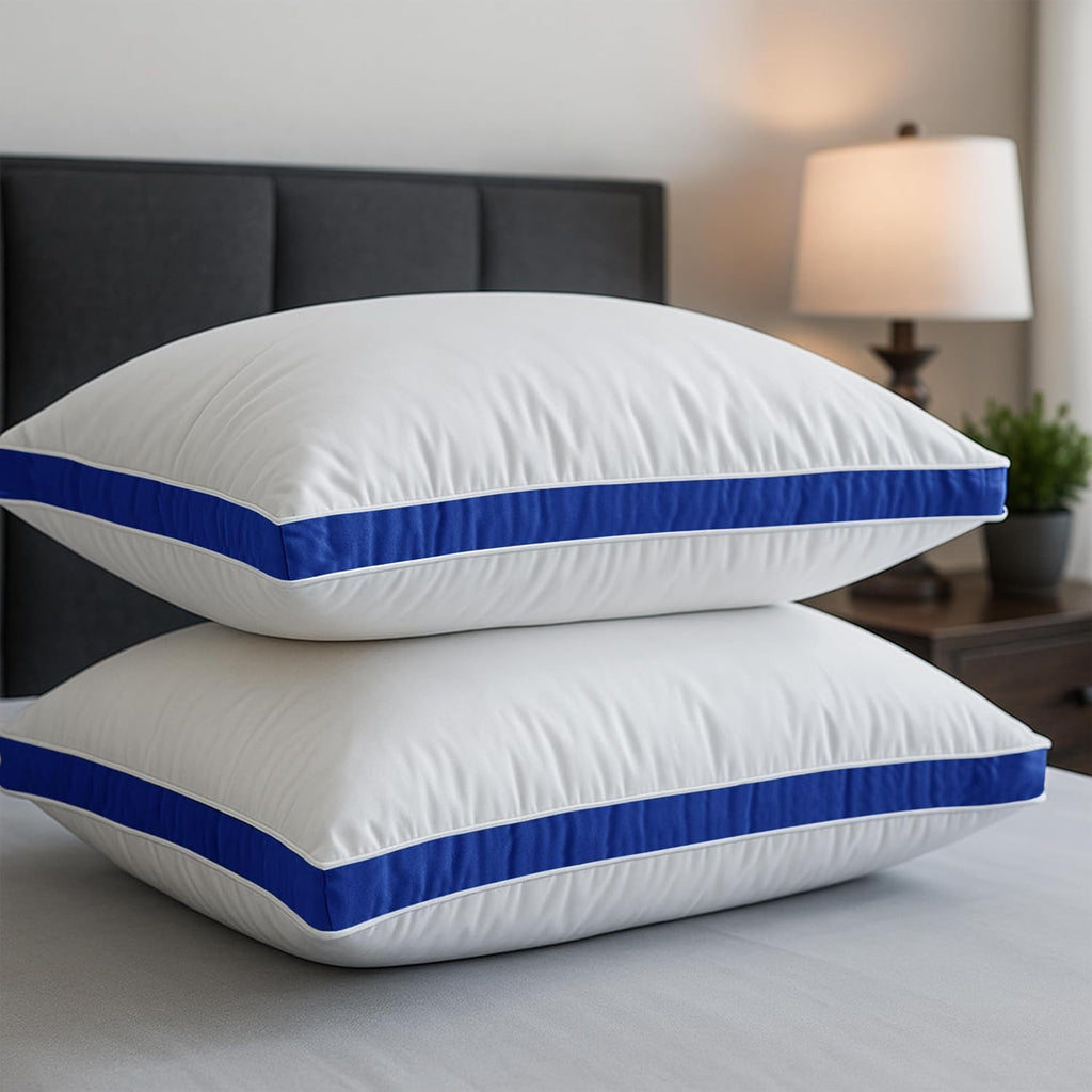 LuxDecorCollection Bed Pillows Queen Size Set of 2 - Cooling Hotel Quality Gusseted Pillow, LUX Décor Down Alternative Hypoallergenic Micro…