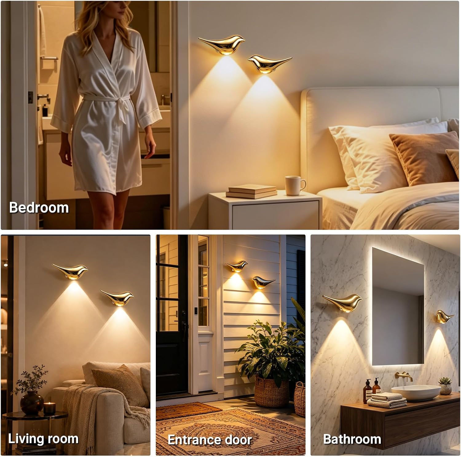 Motion Sensor Night Light: 1200mAh Rechargeable Night Light Set of 2 Magnetic Stair Lights Indoor Wireless Small Night Light for Kids…