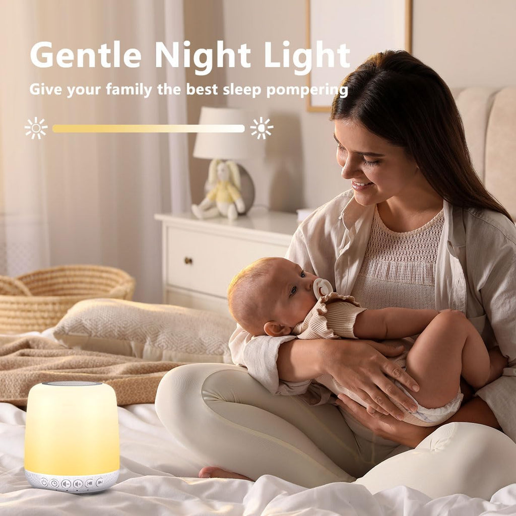White Noise Sound Machine for Sleep Portable Sound Machine with 30 Soothing Sounds 12 Night Light Colors 4 Timer Sleep Machine for Baby…