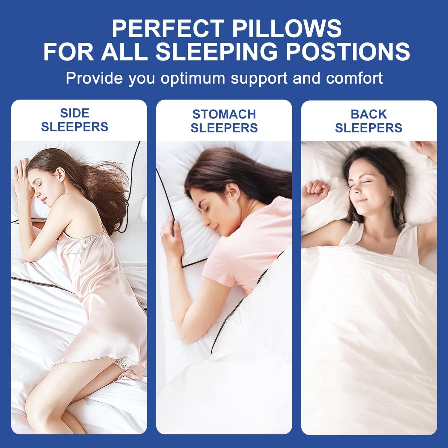 Chokit Pillows Queen Size Set of 2, Fluffy and Supportive 7D Down Alternative Bed Pillows, Luxury Soft Hotel Quality Gusseted Pillow for Si…