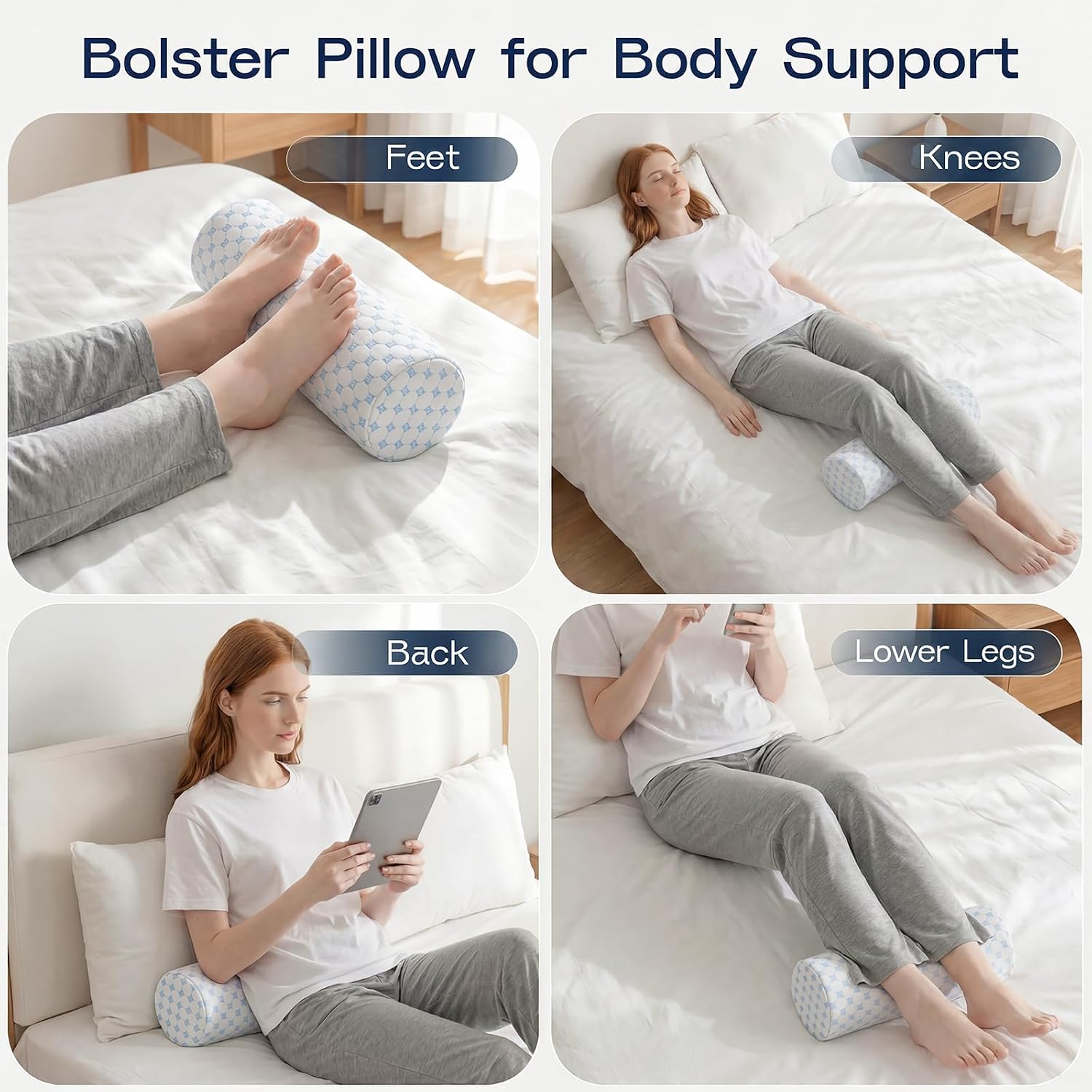 Forcanby Neck Roll Pillow for Neck - Memory Foam Neck Support Pillow for Bed, Cylinder Pillows, Round Neck Pillow for Sleeping, 15.7 * 5 *…
