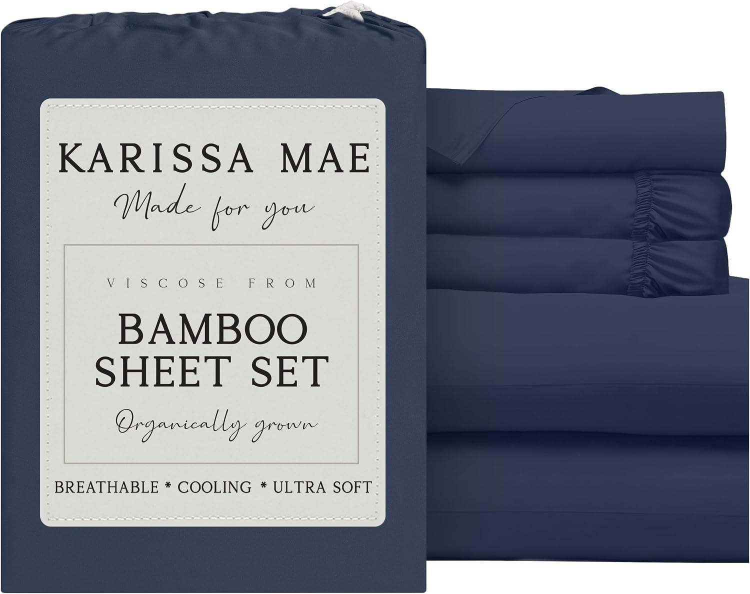 KARISSA MAE Pure Viscose from Bamboo Split King Size Sheet Set | 100% FSC Certified | Luxuriously Soft | Cooling | 18" Deep Pocket…